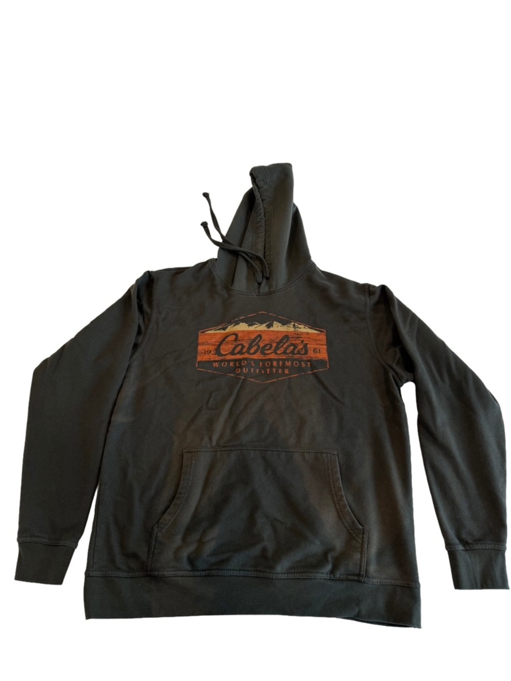 Cabela's Black Hoodie with Orange Logo
